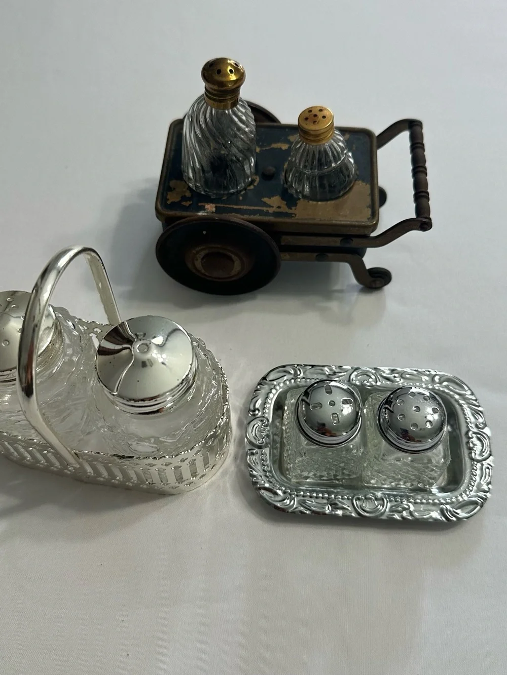 Classic Glass Salt and Pepper Shakers with Silver-Tone Accents - Clear